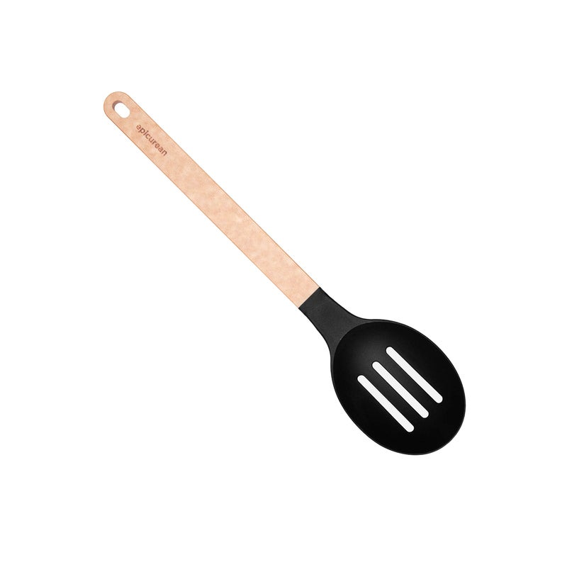 Epicurean Cutting Surfaces Gourmet Series Kitchen Utensil  Slotted Spoon  Natural+Black - Image 1
